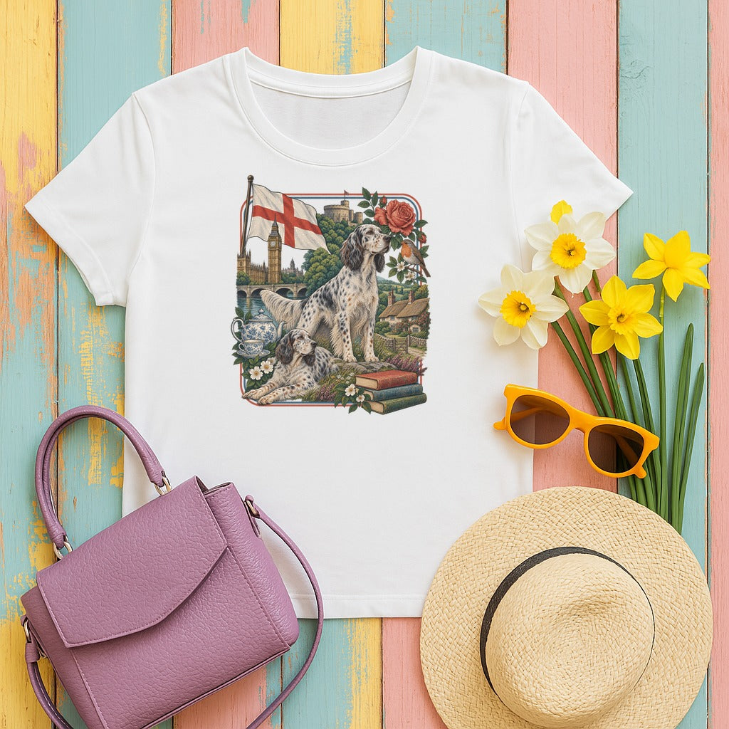 English Setter England Heritage tee, White