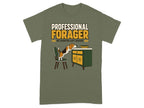 T-shirt with a beagle dog jumping onto a cabinet, text reads "Professional Forager".