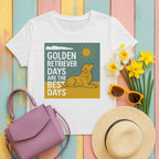 Golden Retriever Sunshine Days T-Shirt in White