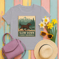 American Water Spaniel Slow Down Chase Squirrels Tee in Athletic Heather