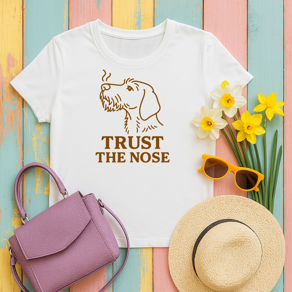 Wirehaired Vizsla Trust the Nose Tee in White