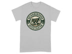 T-shirt with a round graphic of a beagle detective in a hat.