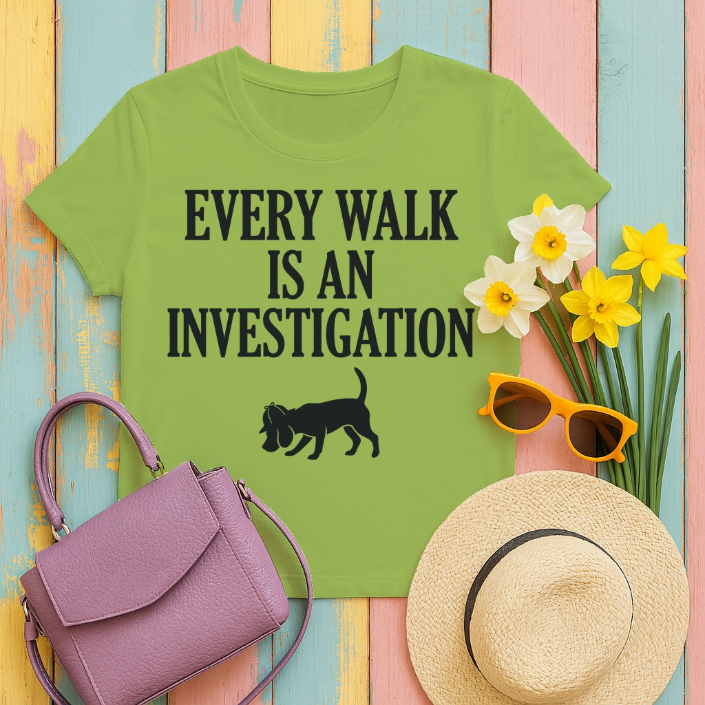 Every Walk An Investigation Beagle Tee in Kiwi