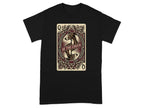Queen of the Couch playing card design featuring a greyhound on a black t-shirt.