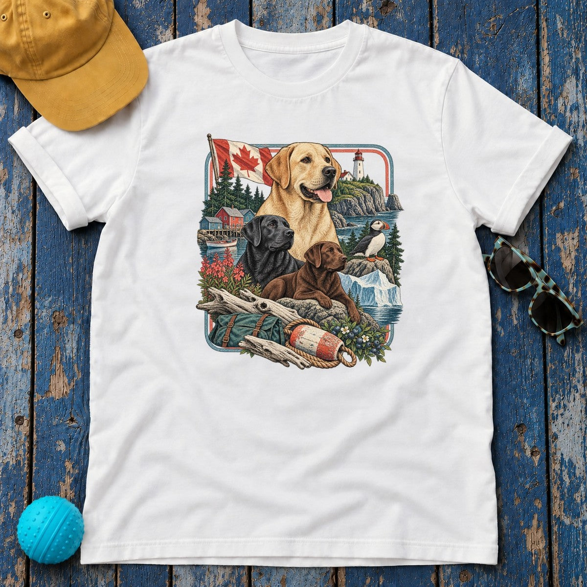 Labrador Retriever Canada Heritage T-Shirt in White
