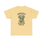 Snacks Make Me Nicer Labrador With Donut Graphic Novelty T-Shirt