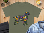 Colorful Floral Dog Design Graphic T-Shirt product type