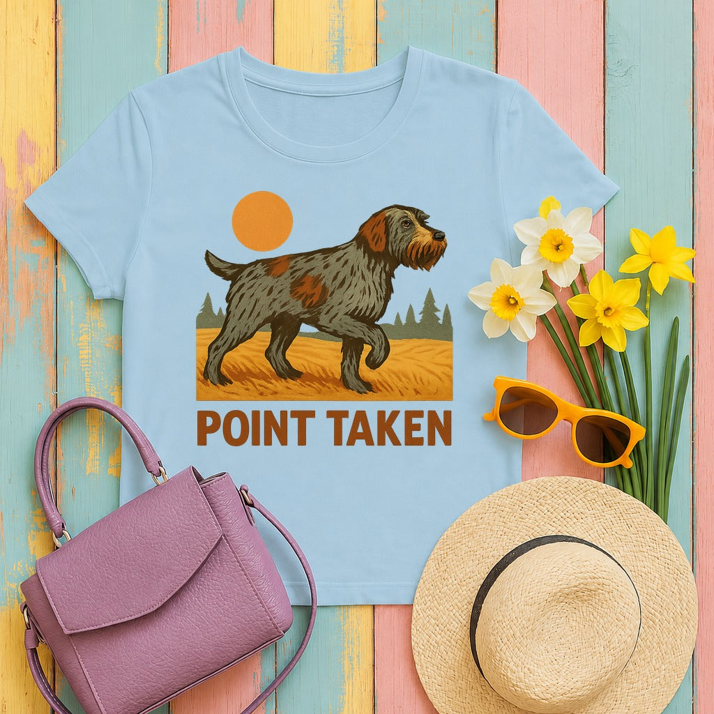 Wirehaired Pointing Griffon Point Taken T-shirt in Light Blue
