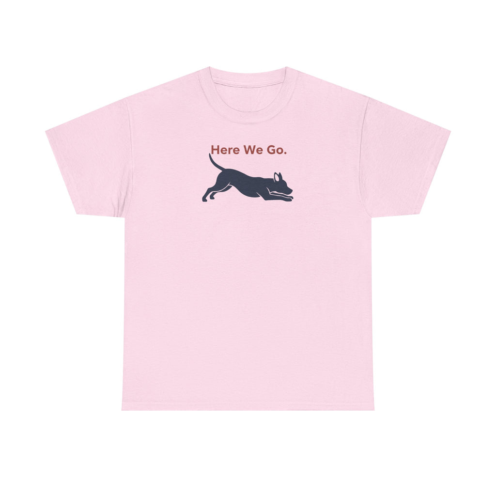 Here We Go. Dog Running Silhouette T-Shirt