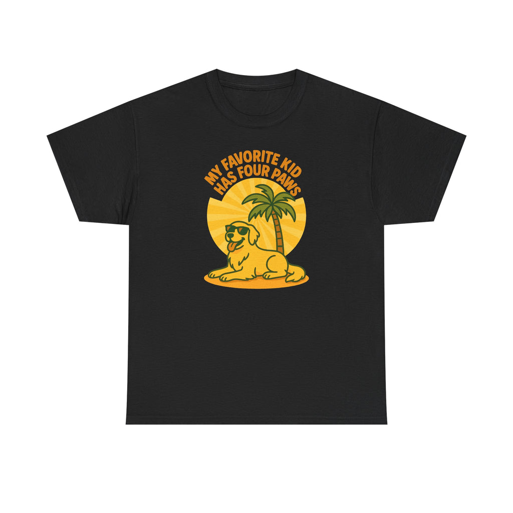 My Favorite Kid Has Four Paws With Golden Retriever T-Shirt