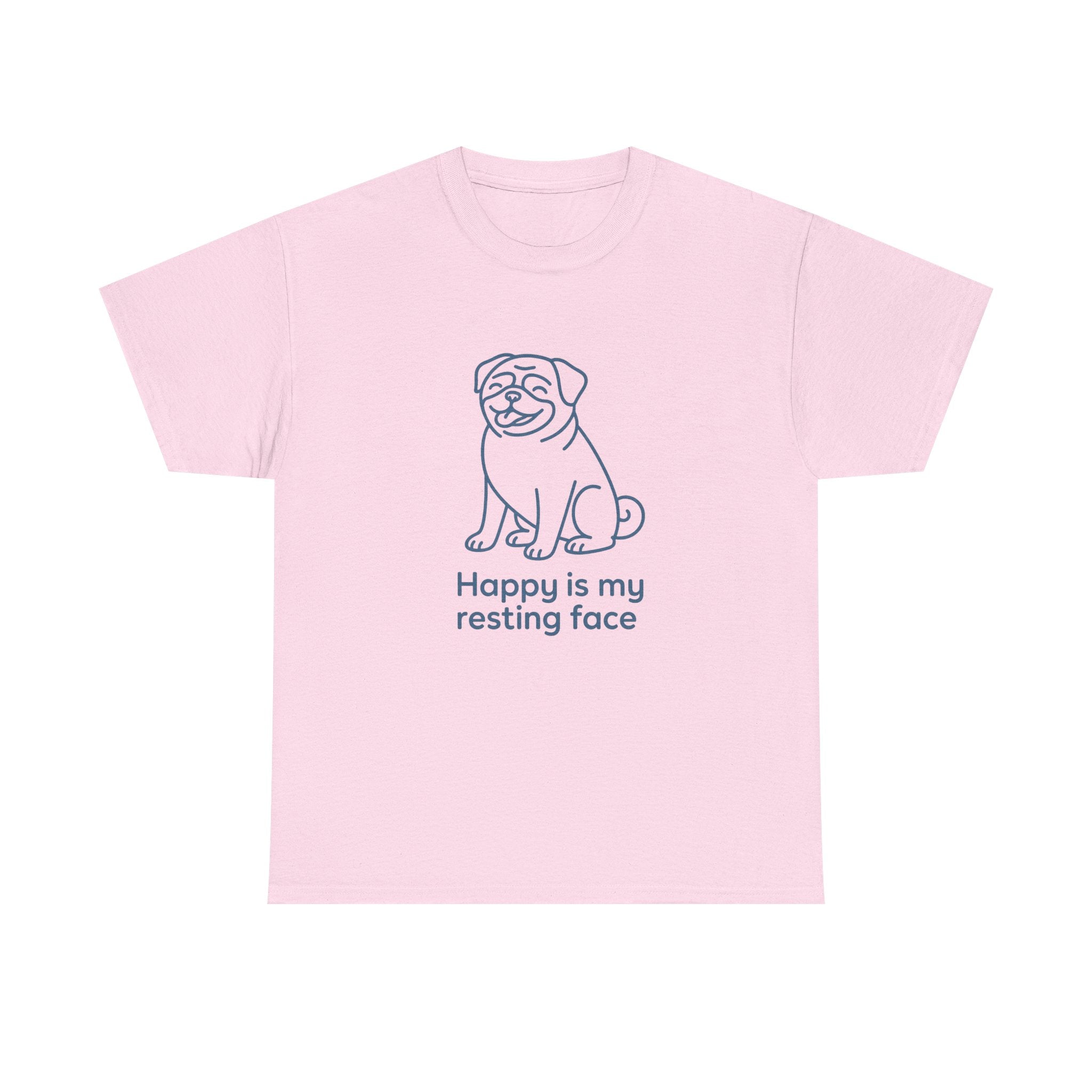 Happy Is My Resting Face - Funny Pug Tee