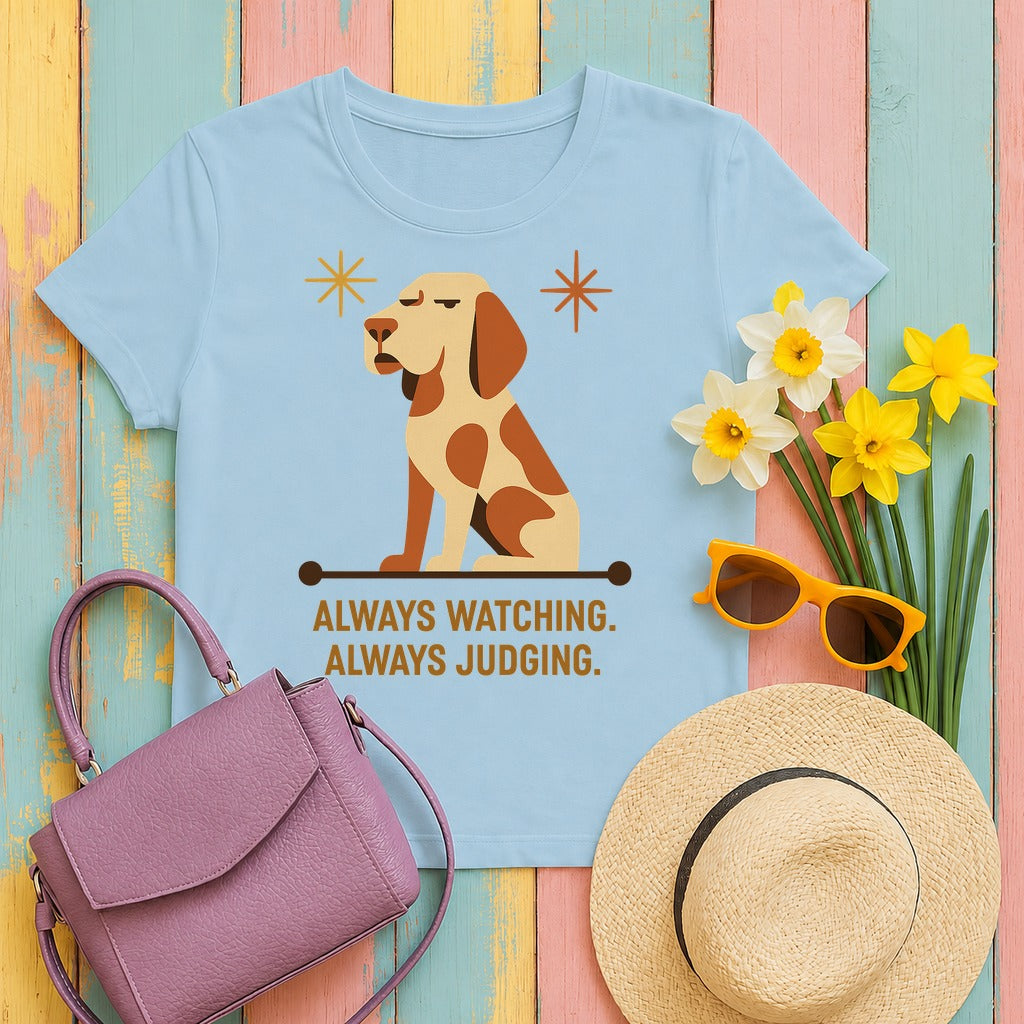 Bracco Italiano Always Watching Always Judging Tee in Light Blue