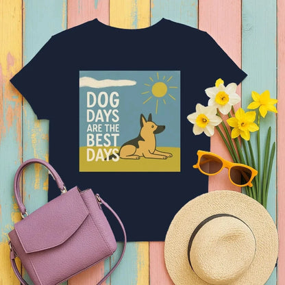 Dog Days Are The Best Days German Shepherd T-Shirt Navy T-shirt