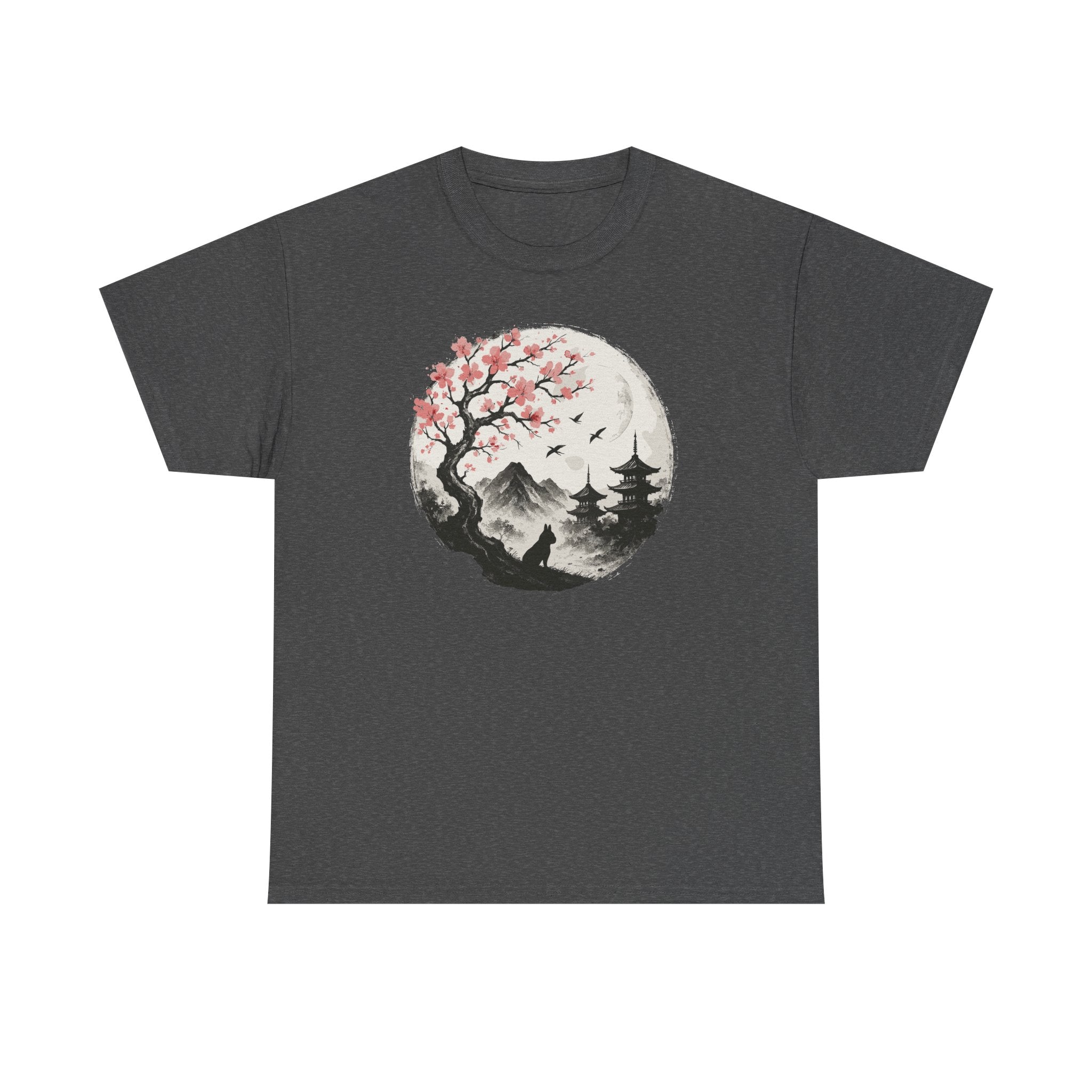 Zen Japanese Scene With French Bulldog Silhouette T-Shirt