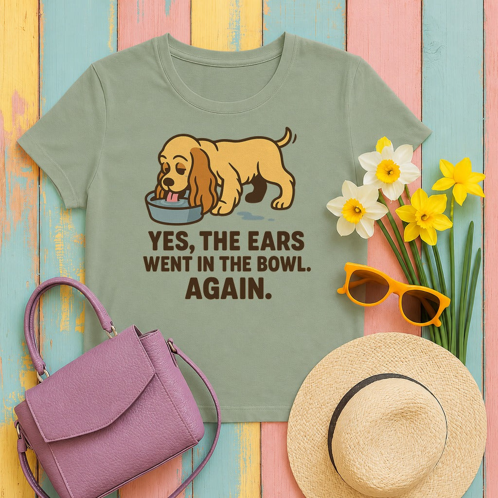 Cocker Ears in the Bowl Tee in Sage