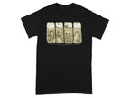 Black t-shirt with four panels of beagles in a field and "The Nose Knows Best" text.