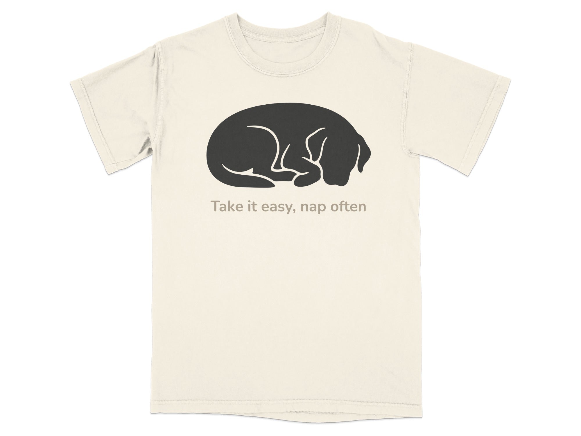 Take it easy nap often dog illustration t-shirt