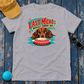 Last Meal Basically Forever Ago Dachshund T-Shirt in Athletic Heather - flat lay