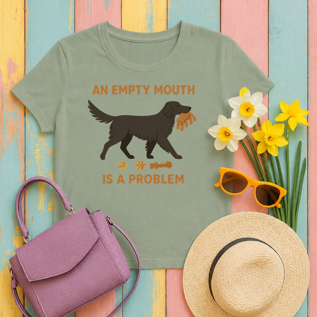 Flat-Coat An Empty Mouth Is a Problem Tee in Sage
