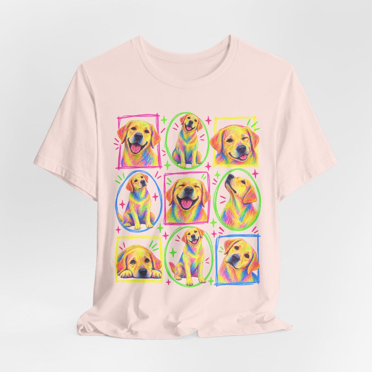 Neon Crayon Labrador Collage T-Shirt
