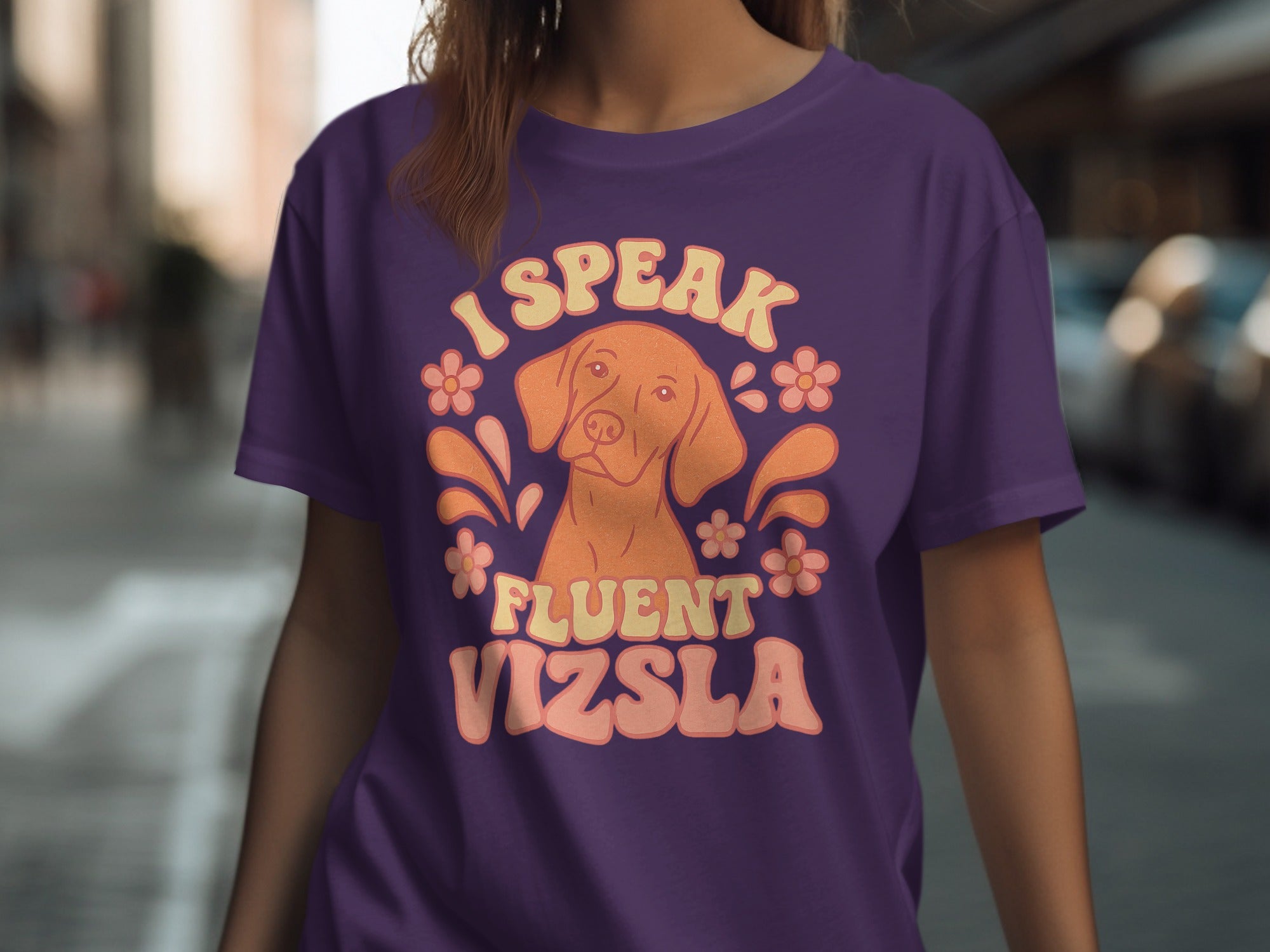 I Speak Fluent Vizsla Graphic T-Shirt Vintage Style