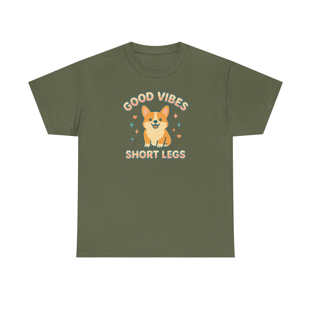 Corgi Dog Good Vibes And Short Legs Lovely Design T-Shirt