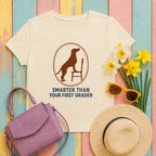 Curly-Coated Retriever smarter than your first grader tee flat lay