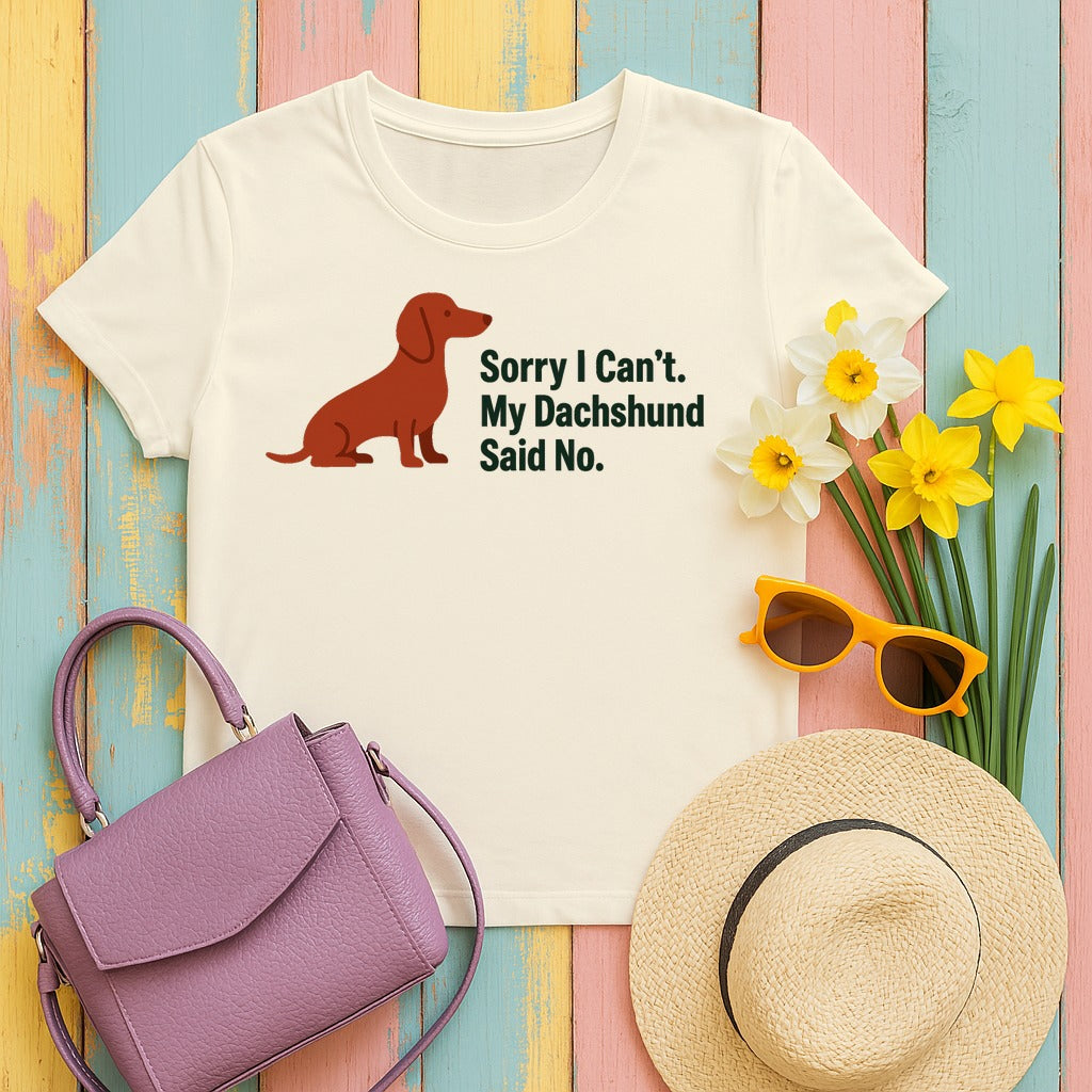 Dachshund Said No Statement T-Shirt in Natural