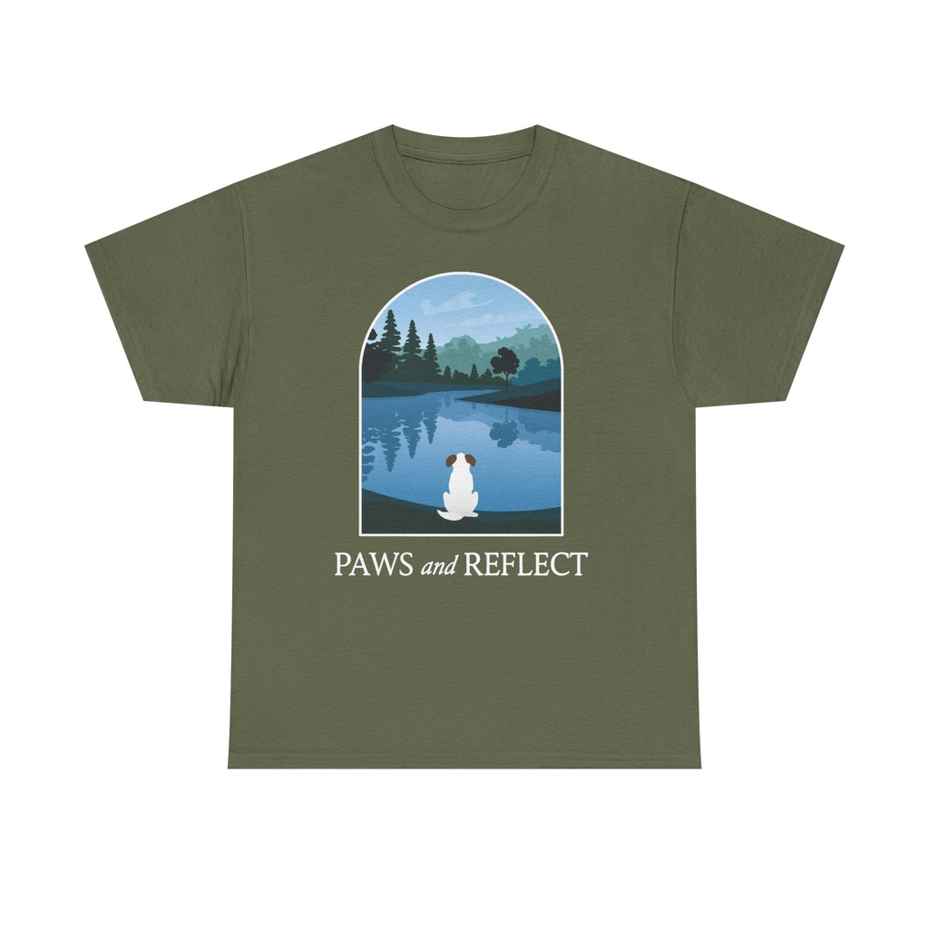 Paws and Reflect White Dog T-Shirt