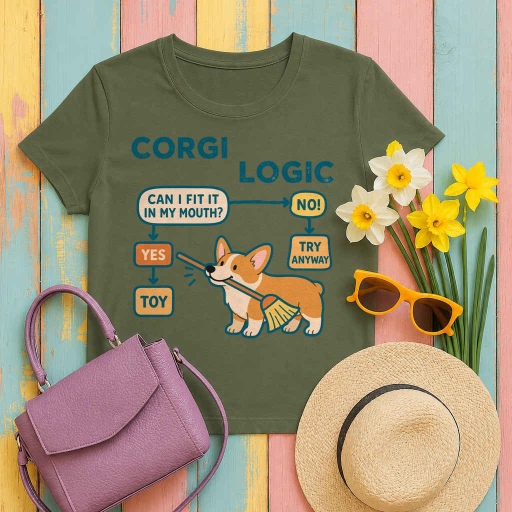 Corgi Logic T-Shirt in Military Green