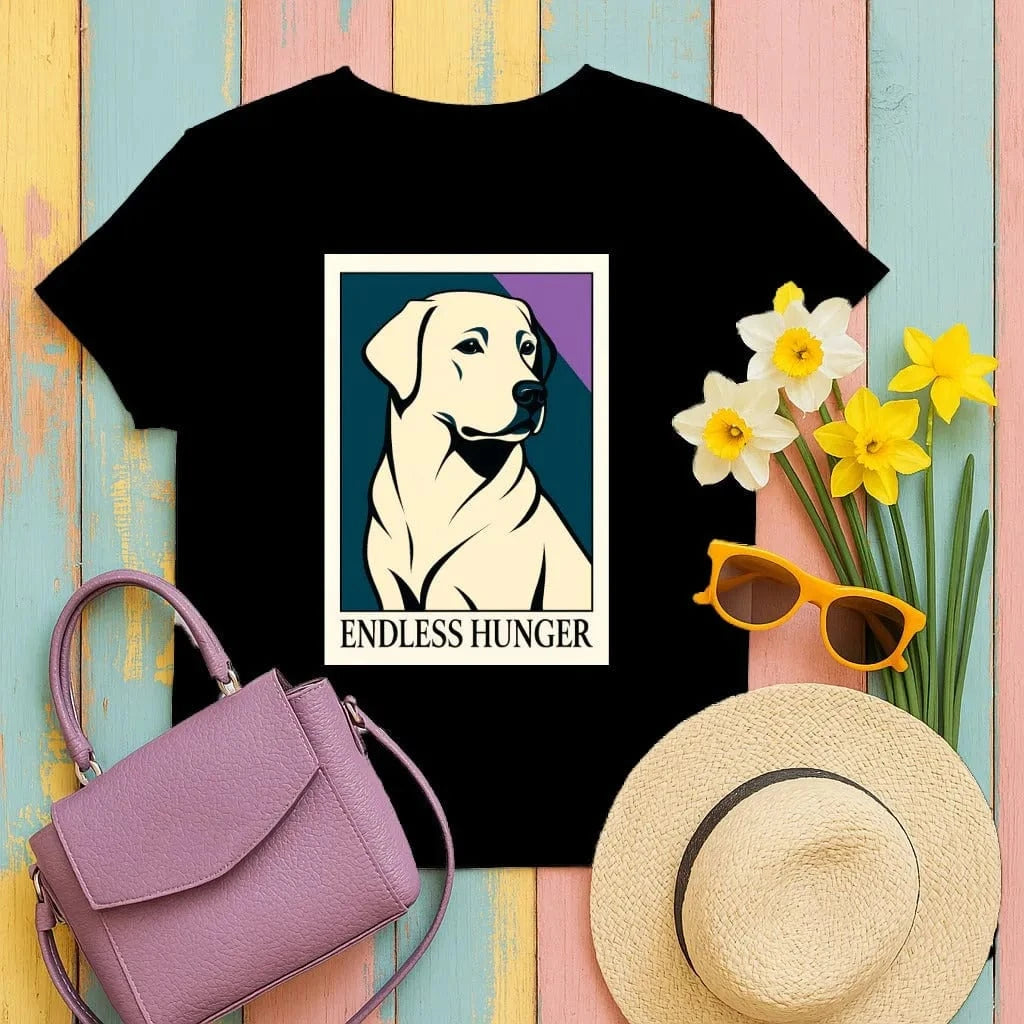 Endless Hunger Yellow Lab T-Shirt Black T-shirt
