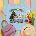 Serious About Everything Doberman T-shirt in Light Blue