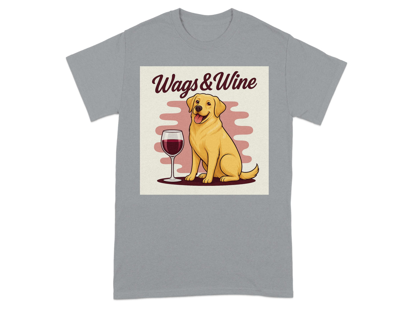 Wags and Wine with Yellow Labrador T-shirt product