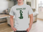 Light gray t-shirt with a green poodle graphic and text "JUDGING YOU WITH PERFECT POSTURE".