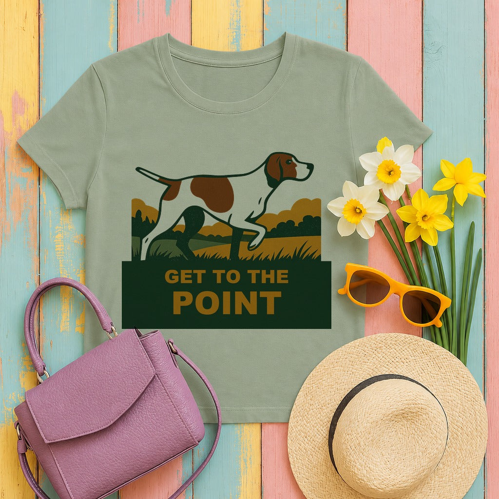 pointer get-to-the-point tee flat lay hero