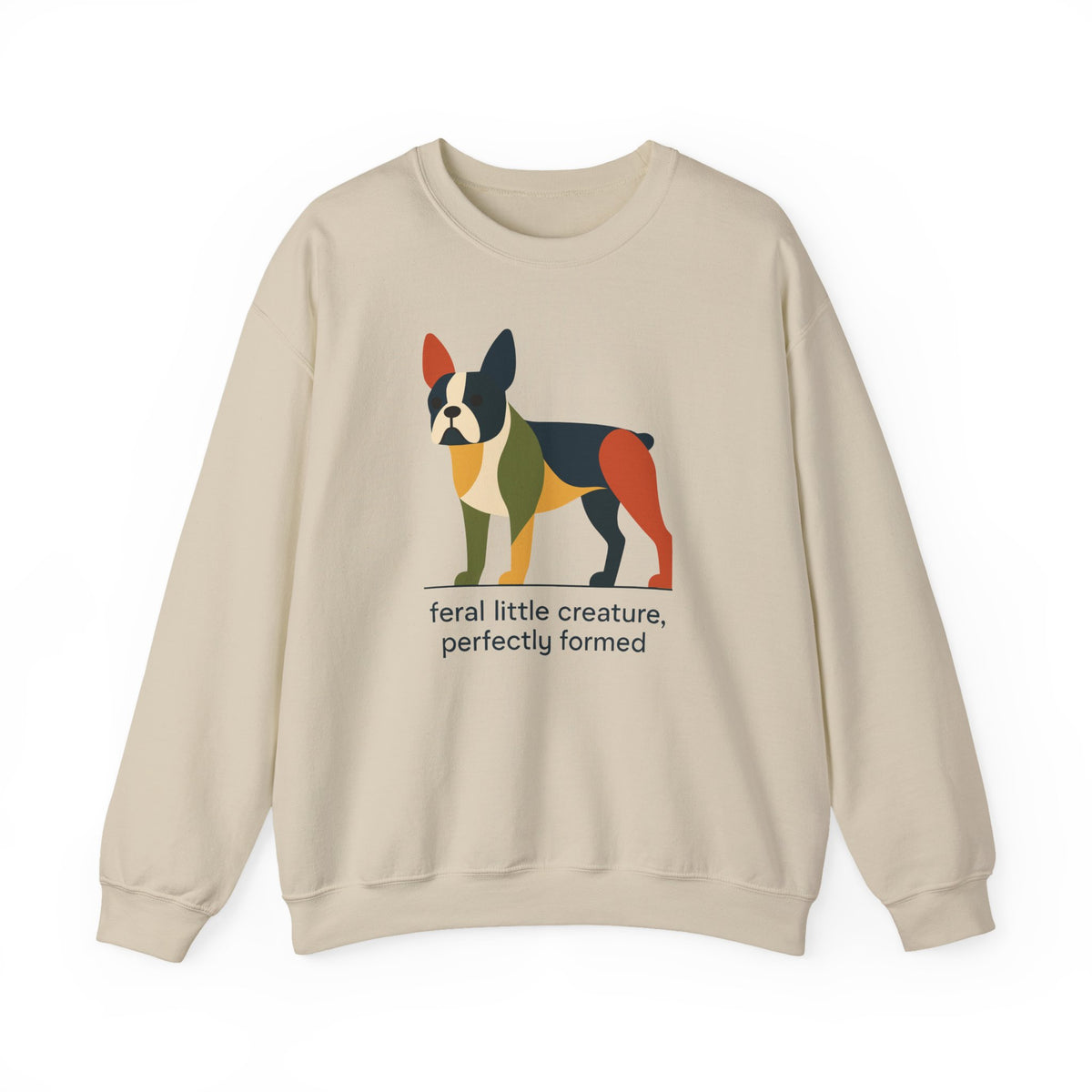 Feral Little Creature Boston Terrier Sweatshirt in Sand