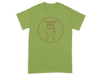 Green t-shirt with "Chaos Dog Club" text and dog silhouette logo.
