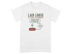 T-shirt with flowchart: "Lab Logic, If I bark, it's important."