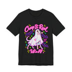 Greyhound Creep It Real Y'all t-shirt in Black, front view