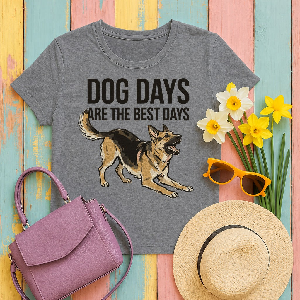 Dog Days German Shepherd T-Shirt in Graphite Heather