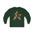 Pug Christmas Star long sleeve tee in Forest Green