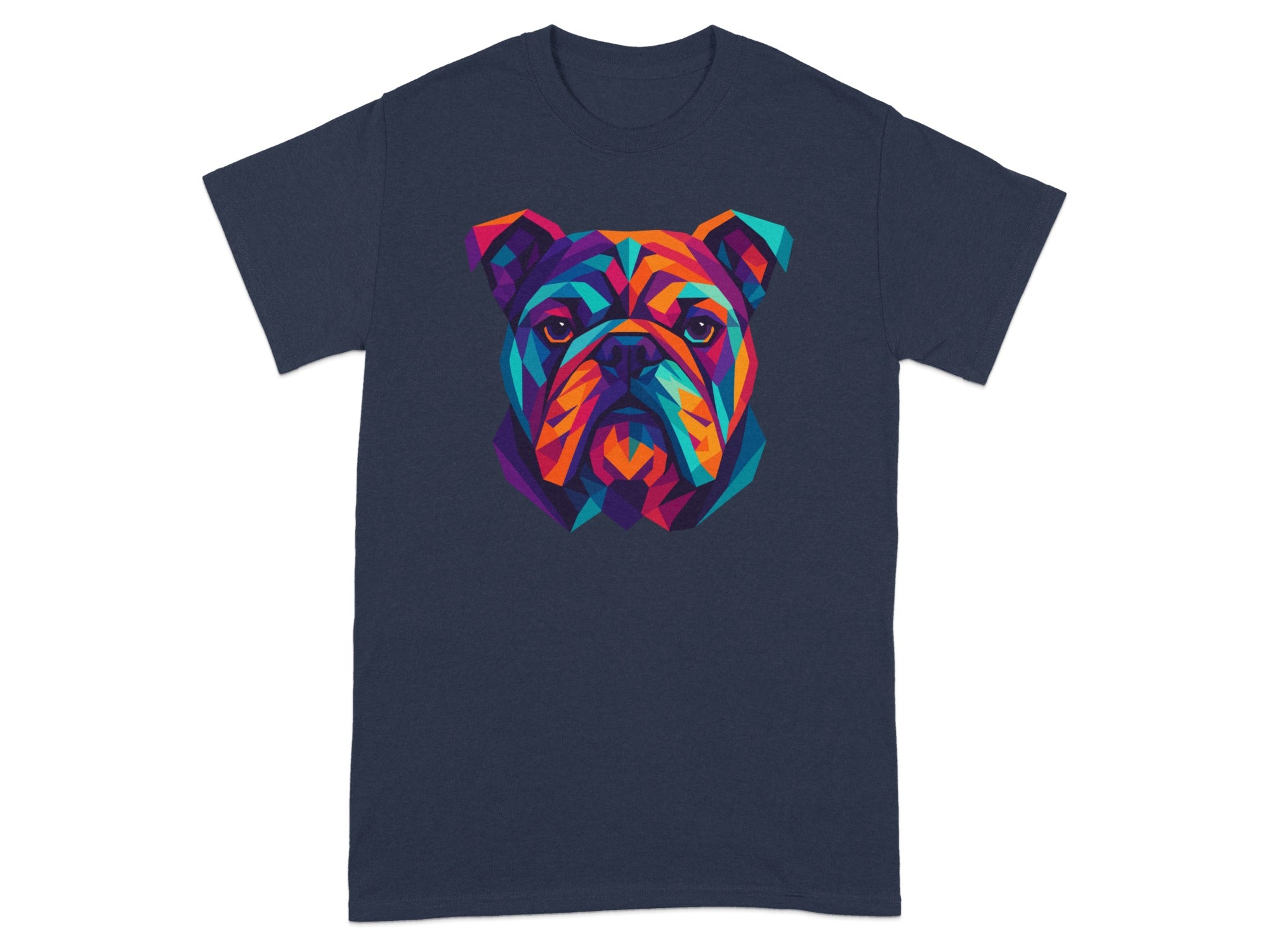 Colorful Bulldog Design T-shirt for Fashion Enthusiasts