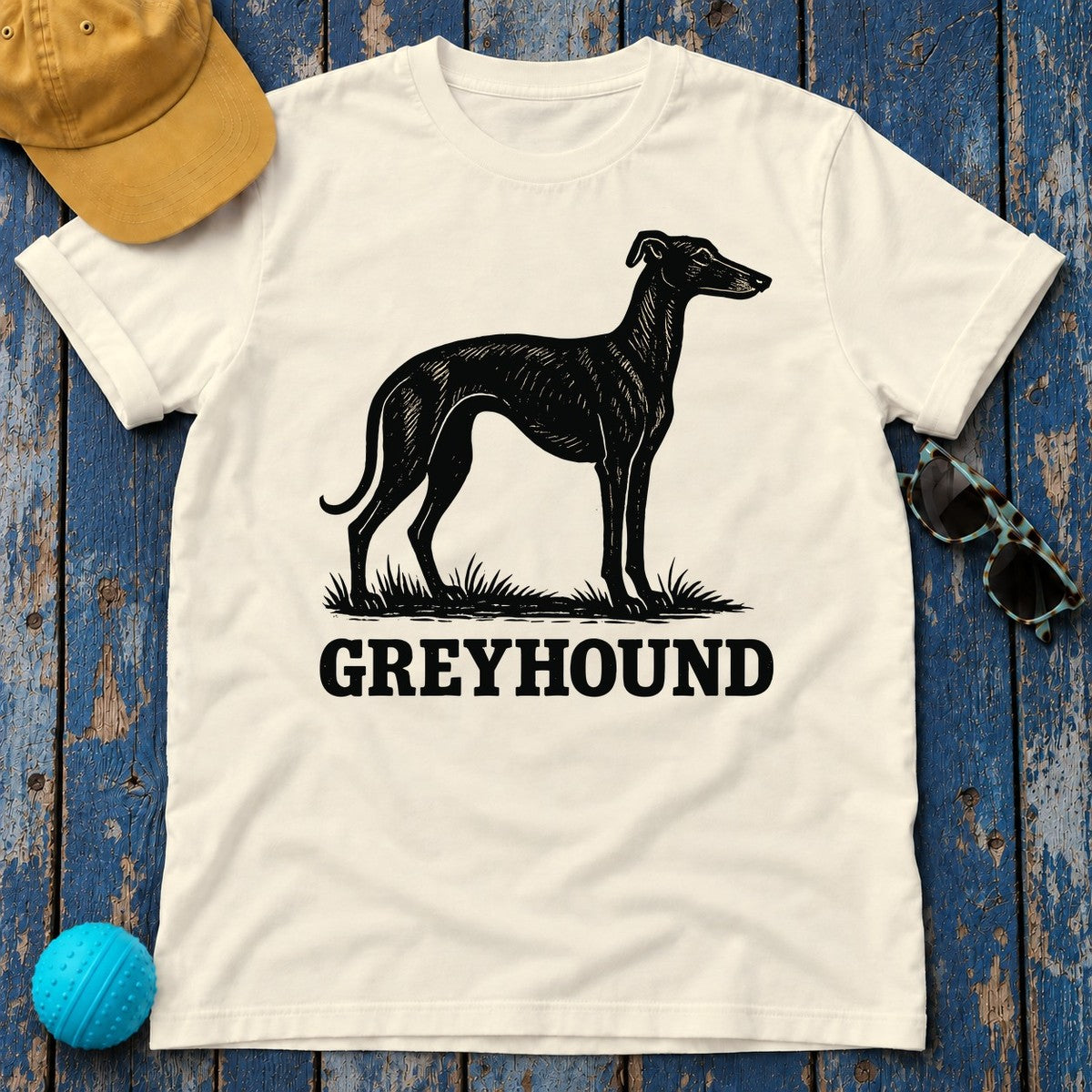 Greyhound Silhouette Tee in Natural