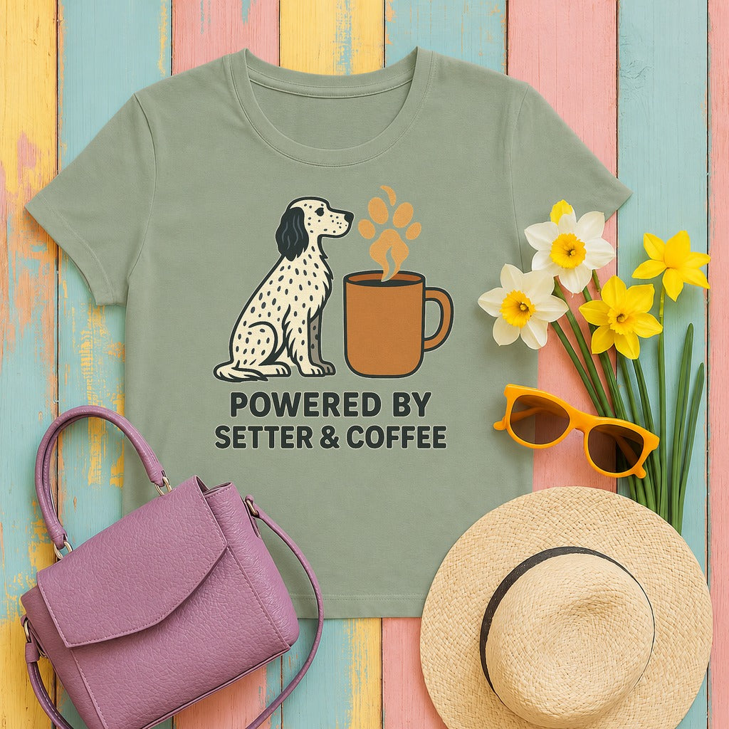 Powered by Setter & Coffee Tee in Sage