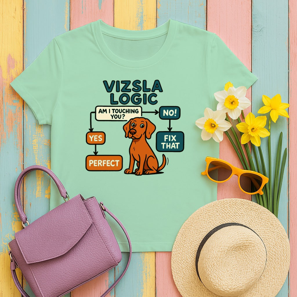 Vizsla Logic Flowchart Premium T-Shirt in Mint Green