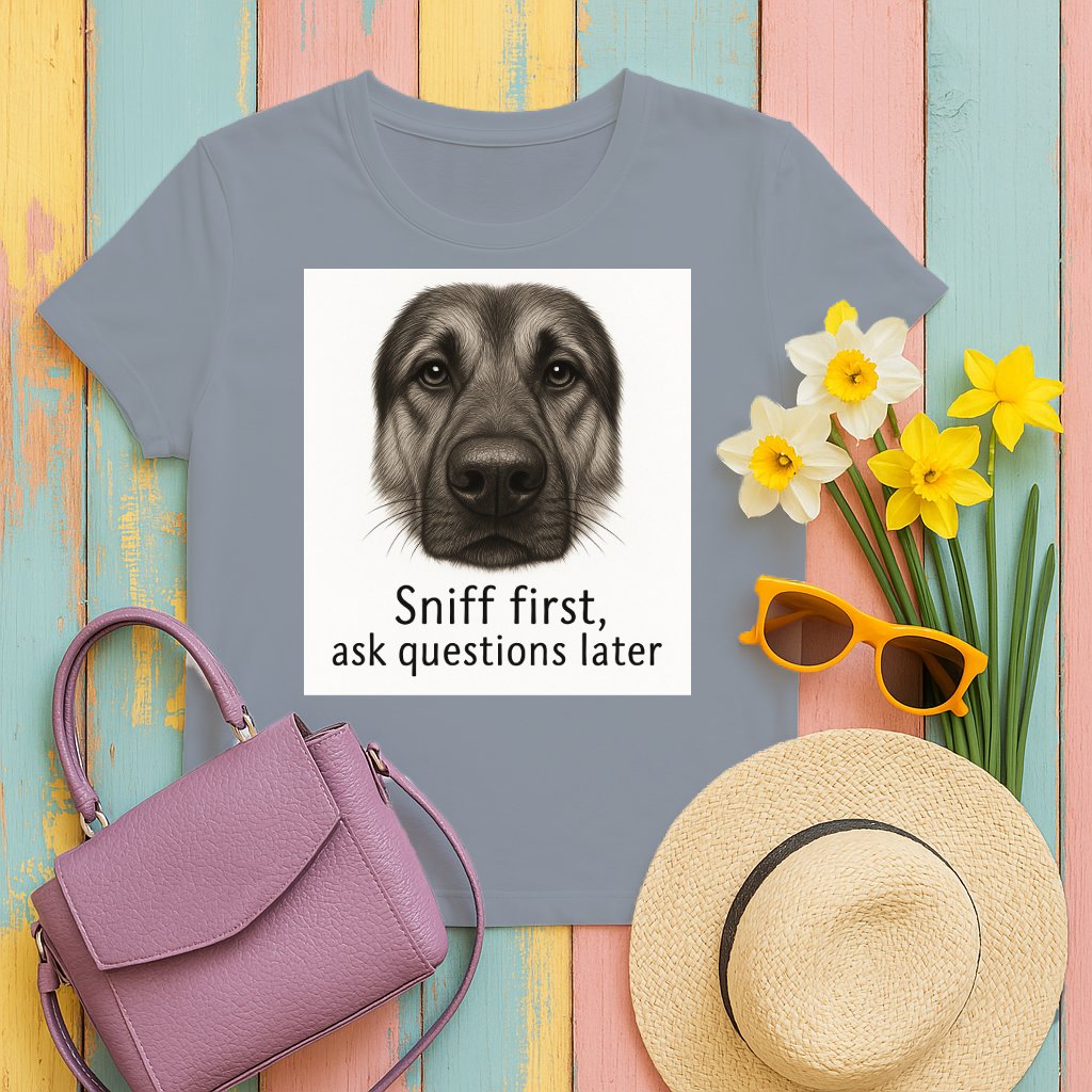 Sniff first ask questions later dog lover t-shirt product
