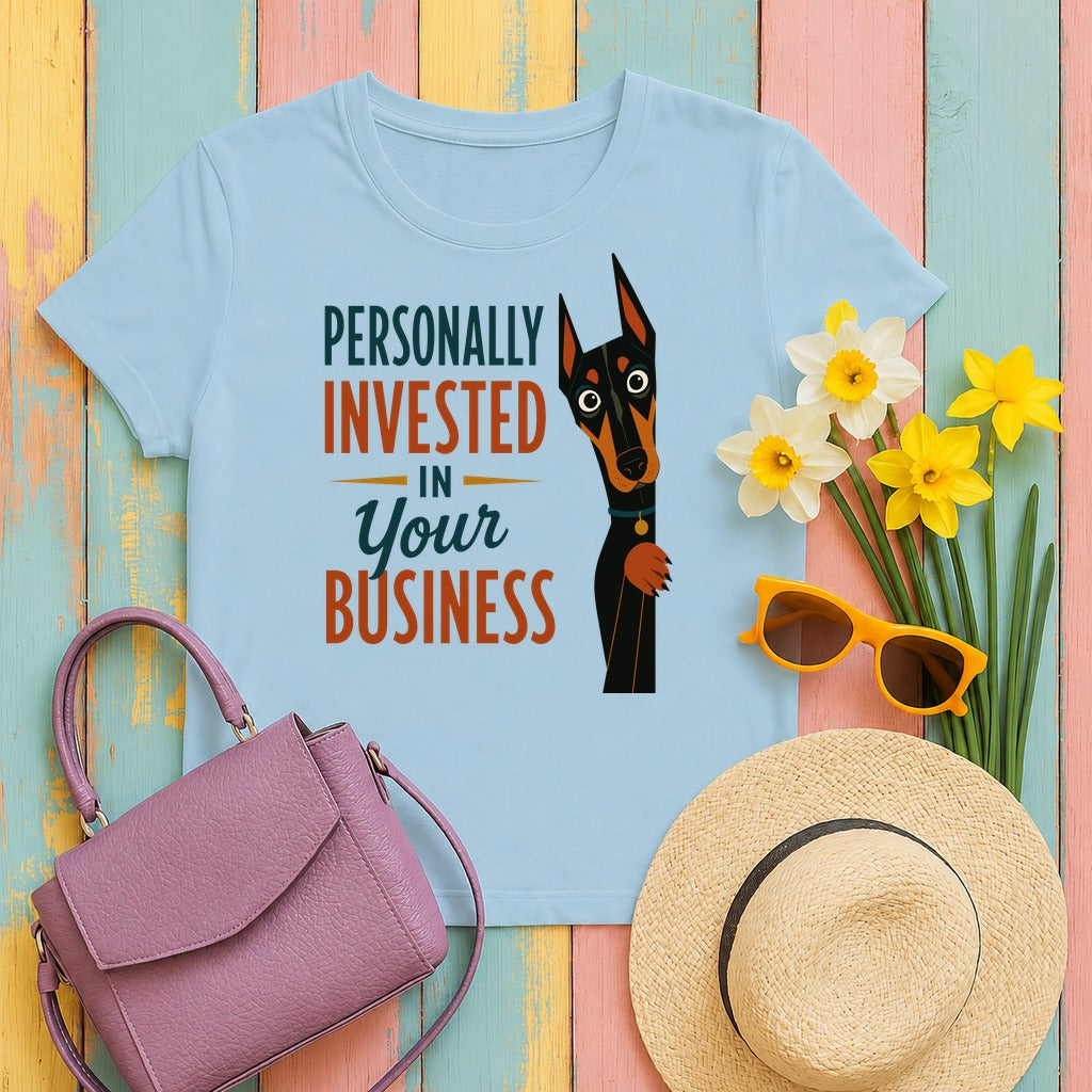 Personally Invested Dobie T-Shirt in Light Blue
