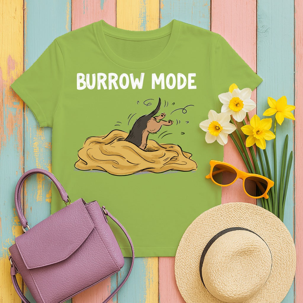 Dig This! Playful Dachshund Graphic T-Shirt in Kiwi