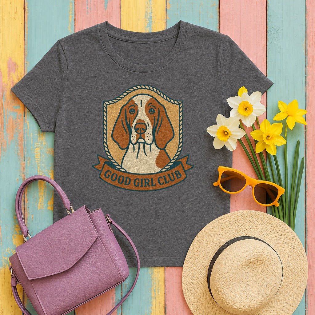 Bracco Italiano Good Girl Club Tee in Dark Grey Heather