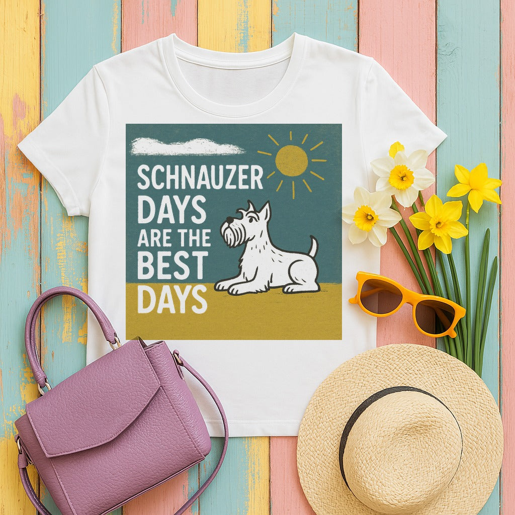 Best Schnauzer Days Graphic T-Shirt in White